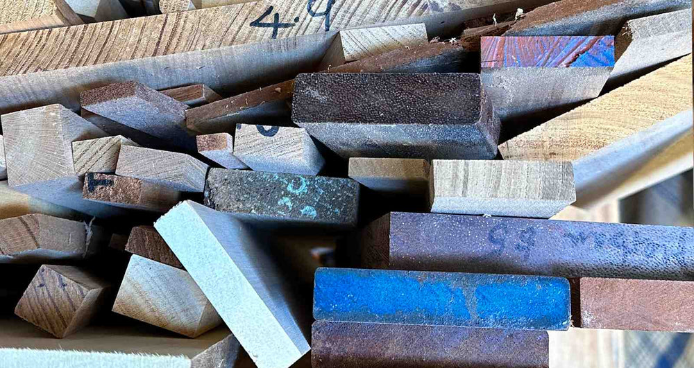 RT Studios Timber Pile of various timber species unfinished wood