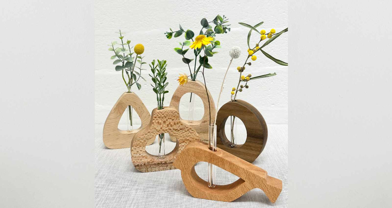 RT Studios wooden vases