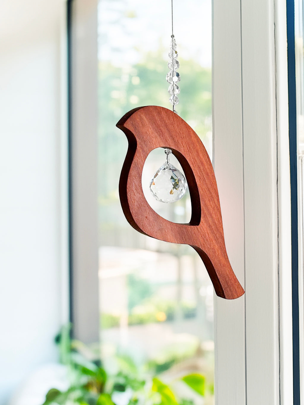 Wood Suncatcher — Bird Tail Long