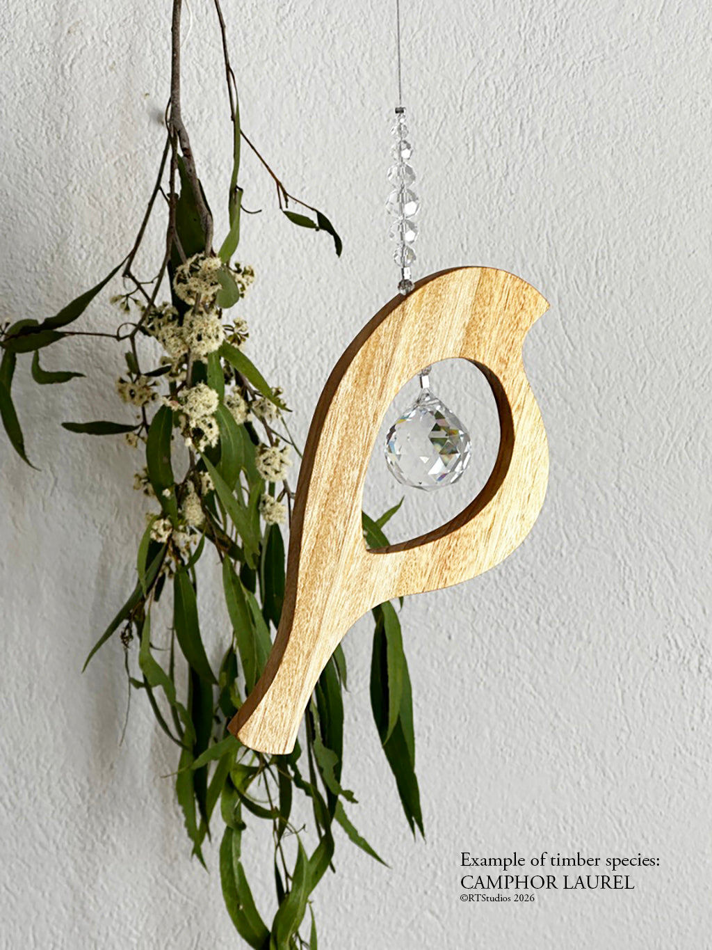 Wood Suncatcher — Bird Tail Long
